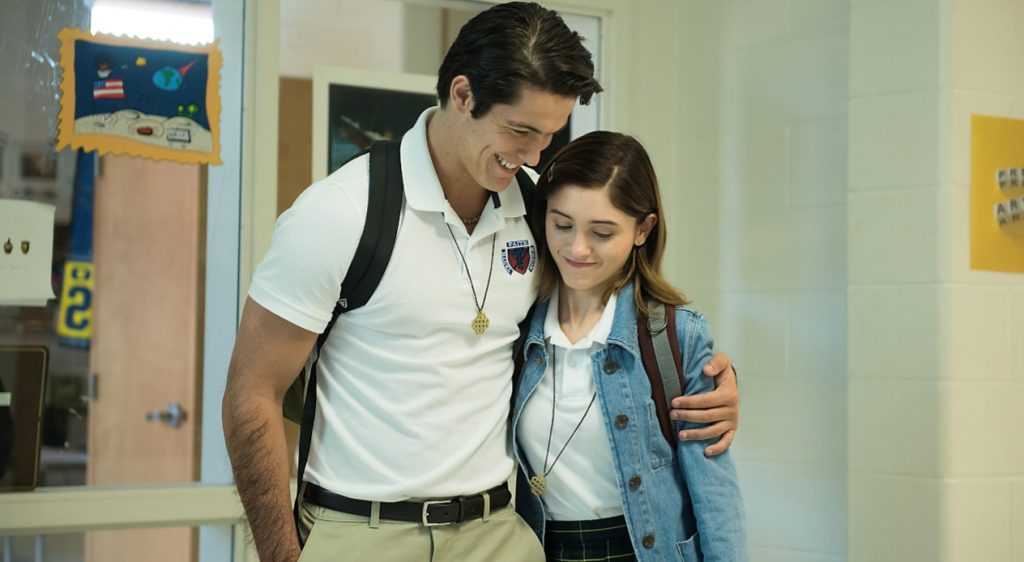 Natalia Dyer as Alice and John Henry Ward as Adam in Yes, God, Yes